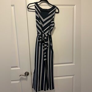 Navy and White Jumpsuit